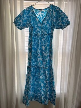 Peyton & Parker Blue Floral Midi Dress - BNWT